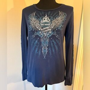 Harley Davidson Long Sleeve Waffle KnitTop